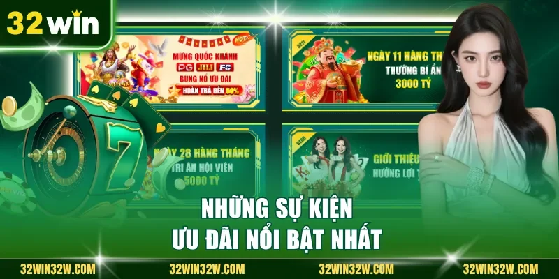 Những sự kiện ưu đãi nổi bật nhất